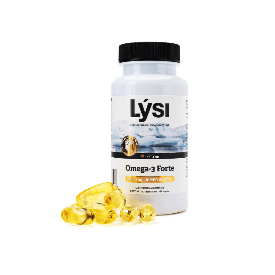 Frasco de cápsulas Omega-3 Forte de Lýsi